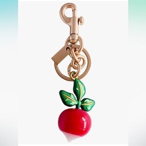 Cute Radish purse charm with gold hardware
